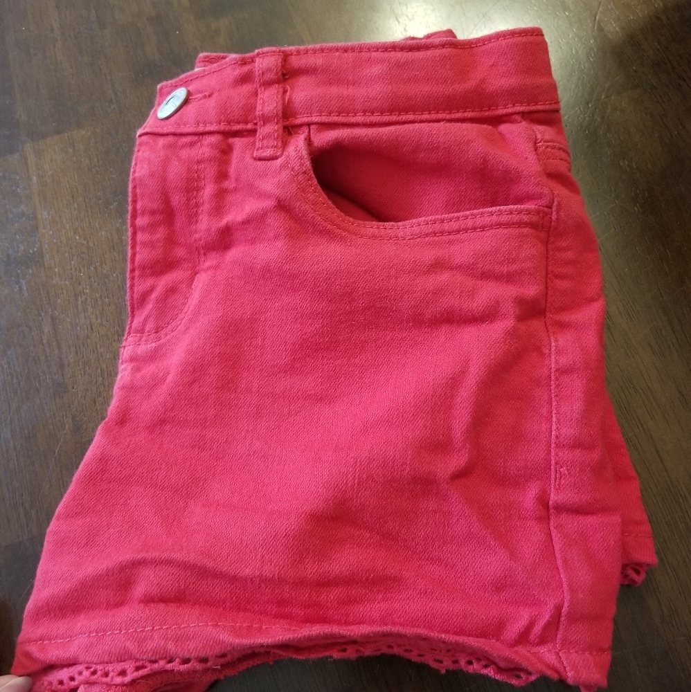 Girls red shorts